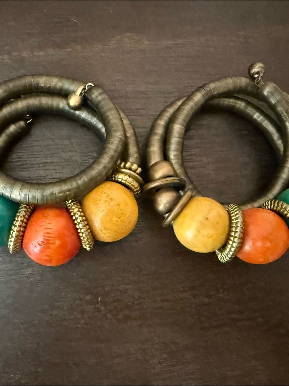 African Multicolor Bead Bracelets (set of 2)